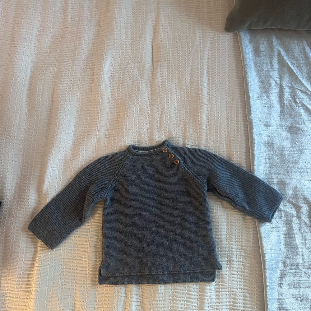 Zara Kids Blue Sweater with Button Detail
